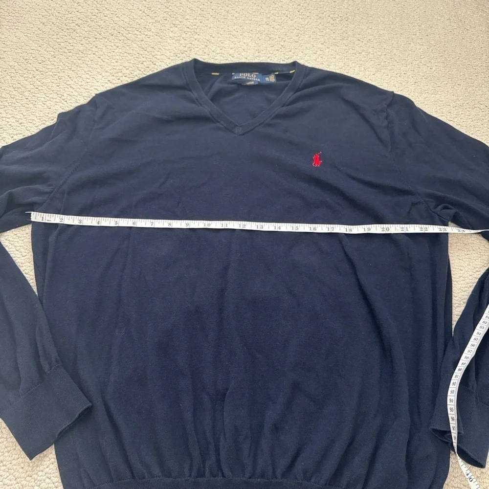 Polo by Ralph Lauren Men's Deep Blue V-Neck Sweater